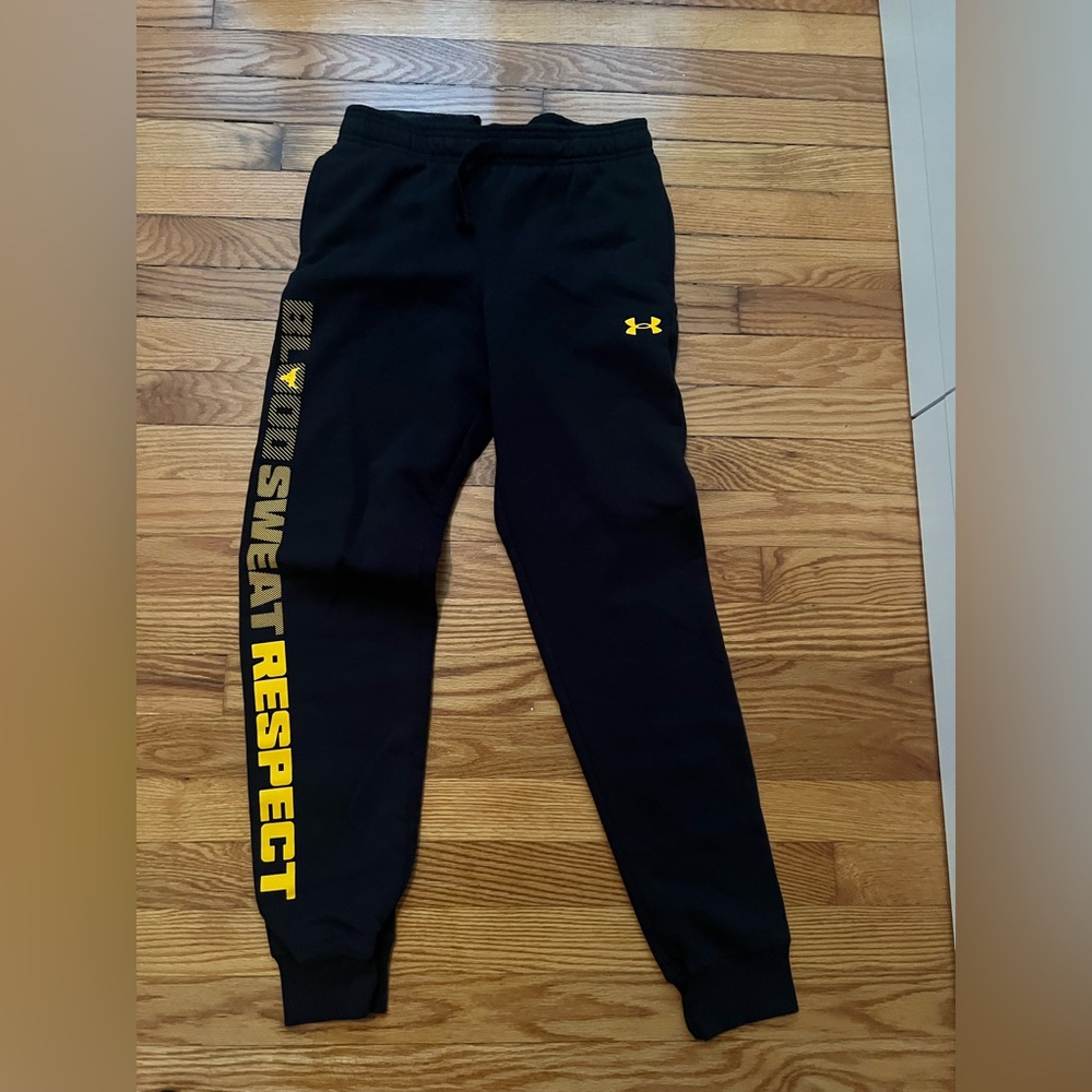 Under Armour project rock Kids Black Joggers with Yellow Print
